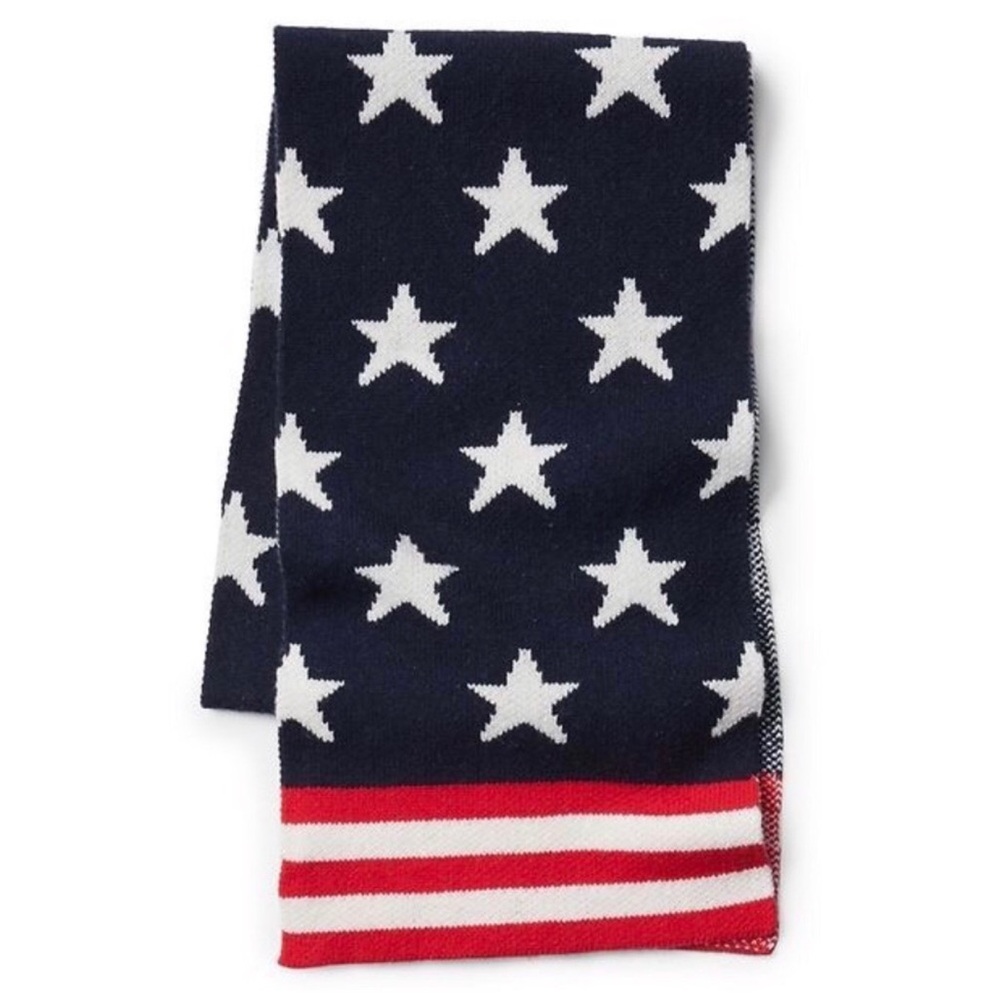 Thick wool star flag scarf